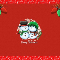 Snowmen on red