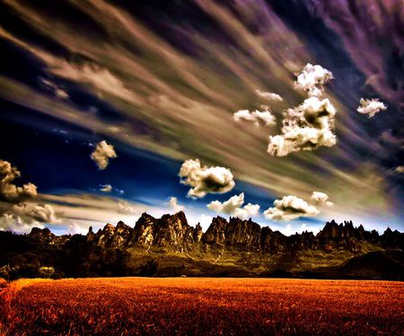 Beautiful nature - clouds, field, nature, sky