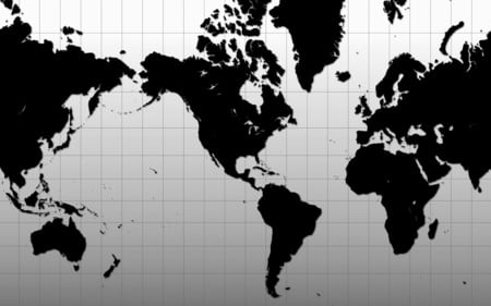 World Map - black, just, map, world