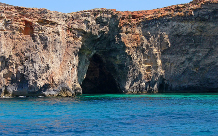 Azure ocean - nature, oceans, amazing, caves, landscape, beautiful, azure