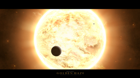 Golden Haze - star, planet, space, sun