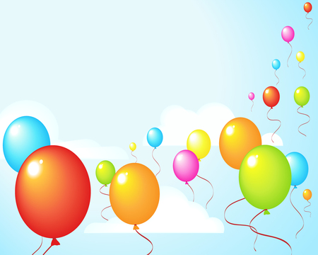 party balloons - party, wallpaper, balloons, fly