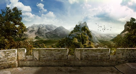 Kevins Watch - tree, panorama, mountain, bird