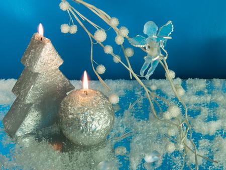 Christmas candles - magic, blue, happy new year, candle, beauty, flame, lovely, light, christmas, silver, lights, candles, xmas, merry christmas, hollidayes, holliday