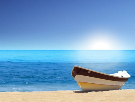 Boat At Sea Beach  !!! - abstract, photography, boat, sea beach, sun