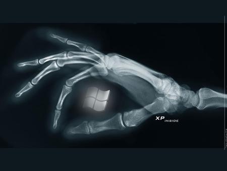 XP inside - windows, hand, technology, black, skeleton, xp