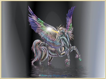 crystaline fantasy captured - water, fantasy, crystaline, unicorn