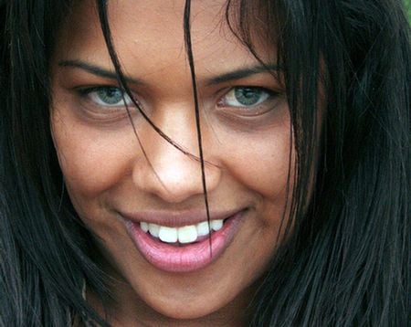 exotic smile - face, close-up, green, model, exotic