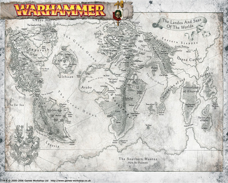 Warhammer Map of the World - map, warhammer, games workshop, fantasy, old world