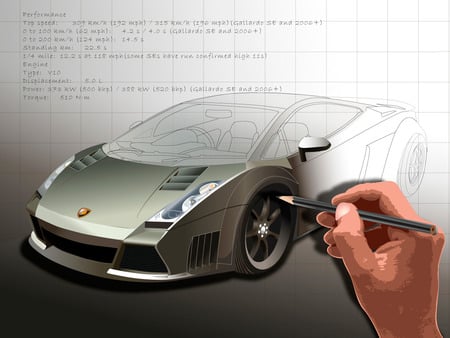 Lamborghini-m - fast, art, draw, architecture, maths, drawing