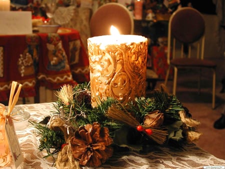 Christmas candle - new year, photography, candles, lovely, garland, christmas, holidays, decorations, cute