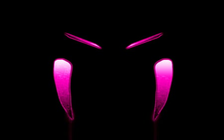 Pink in the Dark - black, dark, eyes, pink