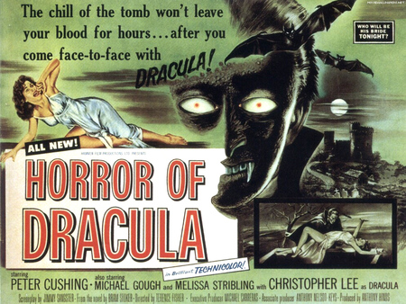 Horror of Dracula - peter cushing, horror, christopher lee, hammer horror, vampire, transylvania, dracula