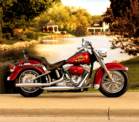 Red River - harley, custom, red, river