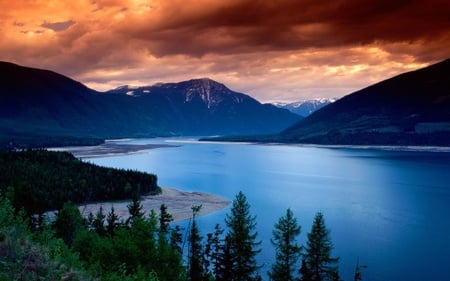 nice view from the opposite shore - mountains, lake, gorgeous, beautiful