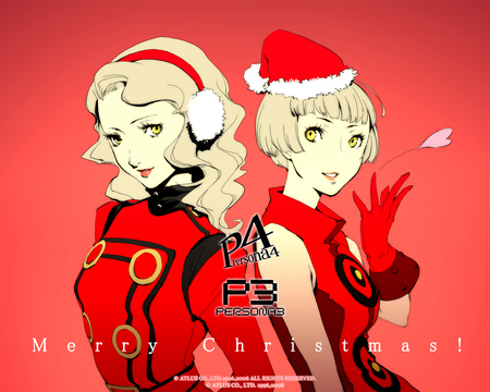 Persona 3 Margaret & Elizabeth - persona 3, elizabeth, persona, margret, shin megami tensei, christmas