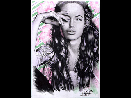 Jolie - angelina, actress, female, drawing, jolie