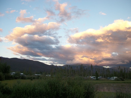 UMM2 - sky, lake, forest, pond, mountains, clouds, grass