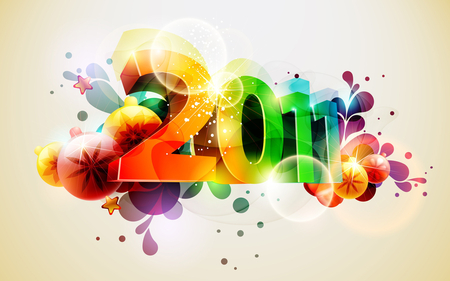 Colourful new year - abstract, nice design, 2011, colourful, colors