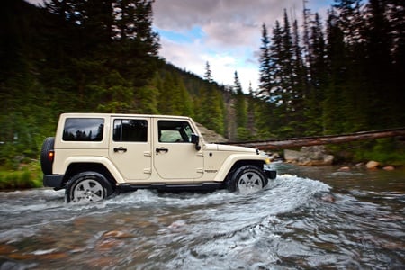 Jeep Wrangler 2011 - forest, unlimited, jeep, river, 2011, sahara, wrangler, hd