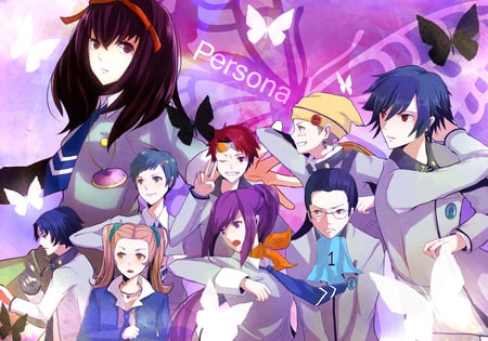 Persona Revelations - hidehiko uesugi, persona revelations, persona, kei nanjou, eriko kirishima, reiji kido, masao inaba, yuka ayase, shin megami tensei, butterfly, maki sonomura, yukino mayuzumi