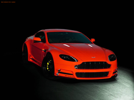 Aston Martin Vantage V8 - v8, kk designs, 007, aston martin vantage v8, bright paint, supercar, orange, beautifull car, aston martin, nice car, aston martin tuning