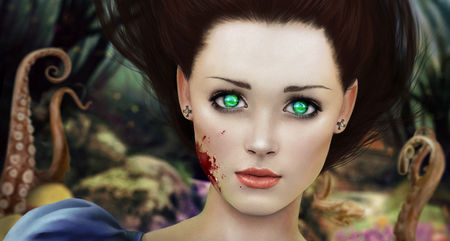 Green Eyes - green, fantasy, female, eyes