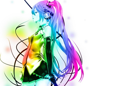 Miku Hatsune - girl, colorful, anime, vocaloid