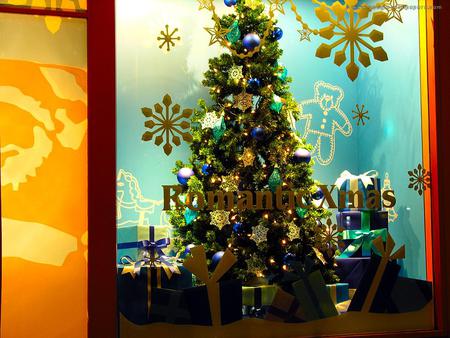 Romantic Xmas - lightining, gifts, blue, beautiful, gold, decorated, fullcolours, christmas tree, green