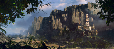 Desert Cathedral - rock, tree, cathedral, desert