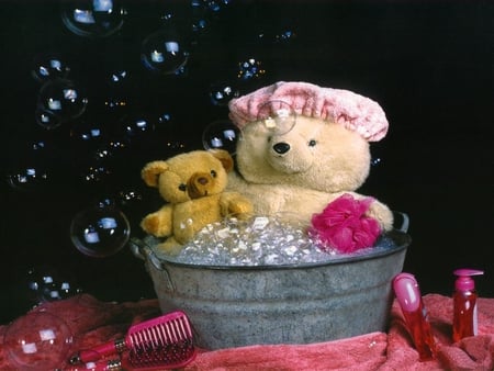 My Christmas gift for: YellowForever (Anne) - bear, butterfly, bath, teddy, bubbles, sweet