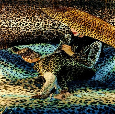 Leopard Lady - fantasy, leopard, umbrella, lady, book, art, readding