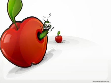 APPLE WORM WALLPAPER - book, school, apple, worm, wallpaper