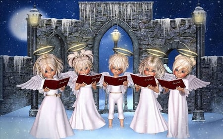 Angels' song - song, wings, angels, carol, christmas, hale