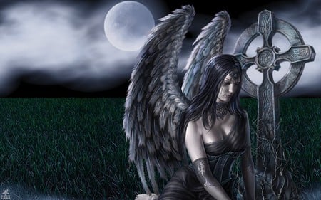 Angel - wings, fantasy, angel, female