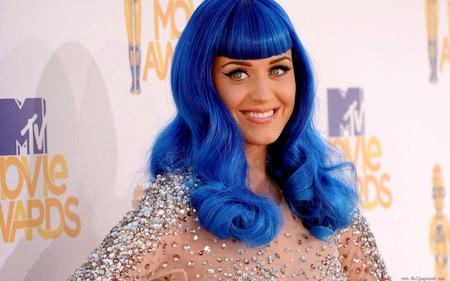 Katy Perry - woman, blue hair, female, model, singstar