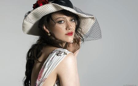 Beautiful Model & Actress - woman, female, hat, beautiful, brunette, model