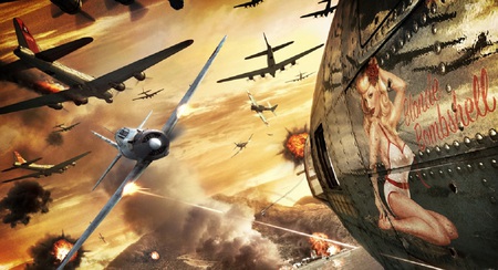 Blonde Bombshell - planes, game, fantasy, pacific, artwork, war