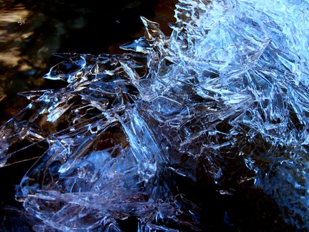 Ice Abstract - structures, ice, abstract, blue