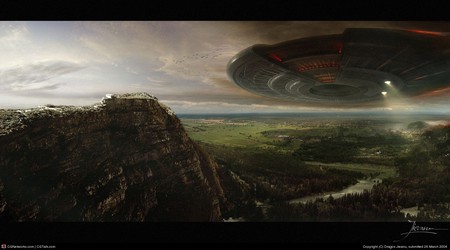 Taken - fantasy, mount, forest, ufo