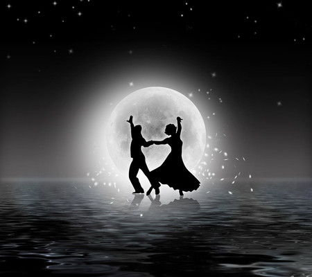 Moonlight dance - fantasy, light, beautiful, moon, dance, couple