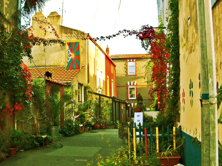 Colorful French Street - street, french, houses, colorful