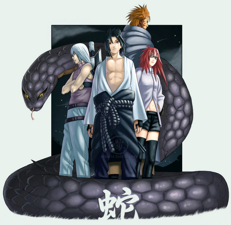 Team Hebi - boys, girl, anime, snake