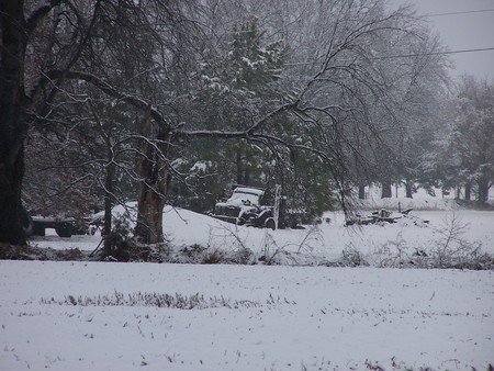 The Old Truck Don't Run - snow, field, winter, nature