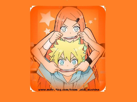 Young Minato & Kushina  - orange, kushina, young, minato