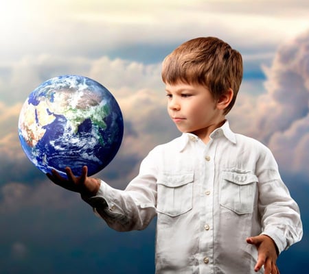 Earth in hand of next generation - carring, generation, child, care, planet, earth