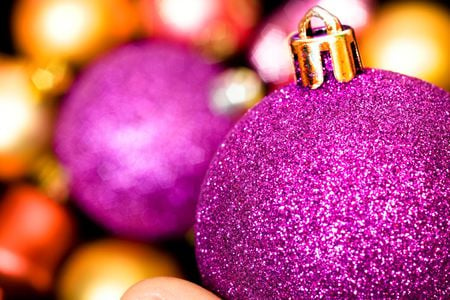 Christmas balls - ball, balls, photography, garland, holidays, lovely, christmas, purple, new year, macro, cute, decorations