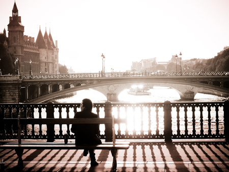 Listening to the silence - entertainment, people, town, photography, river, architecture, sunset, bridge