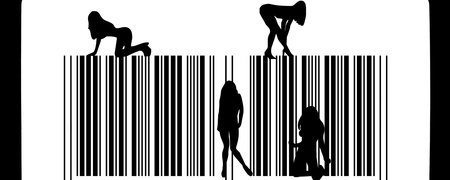 bar code - black, girls, lines, white