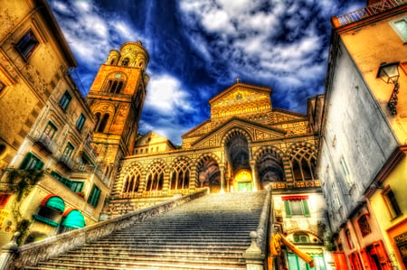 La Dome D'Amalfi - sky, places, blue, photography, beautiful, city, architecture, buildings